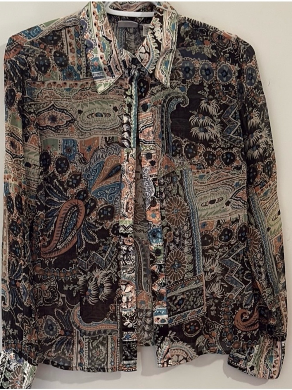Y2K No Boundaries Paisley Button Up Patchwork Print